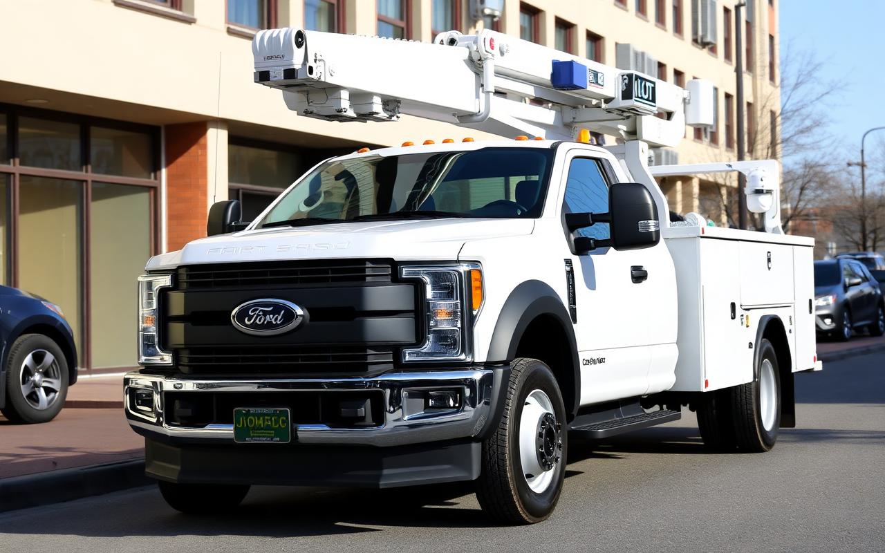 Ford F-450 Bucket Truck available for rent at W Way Car in Newark, NJ